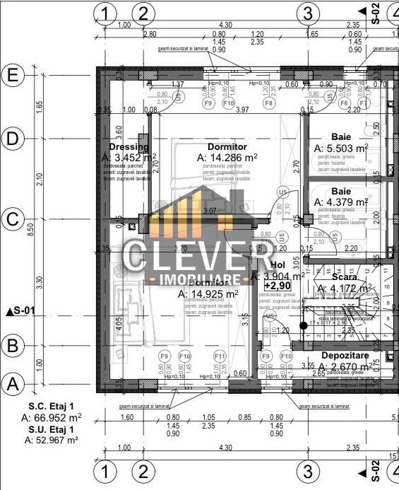 Vila duplex 4 camere 4 bai, 125 mp utili, Splaiul Unirii, parcare gratis - Schiță 6