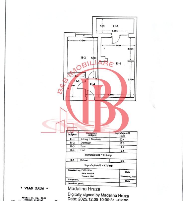 Apartament 2 camere Mobilat Totul Nou Theodor Pallady - Schiță 12