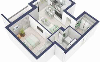 Apartament 2 camere | Balcon 10.3 mp | Etaj 2 | Turnisor - Poză 3