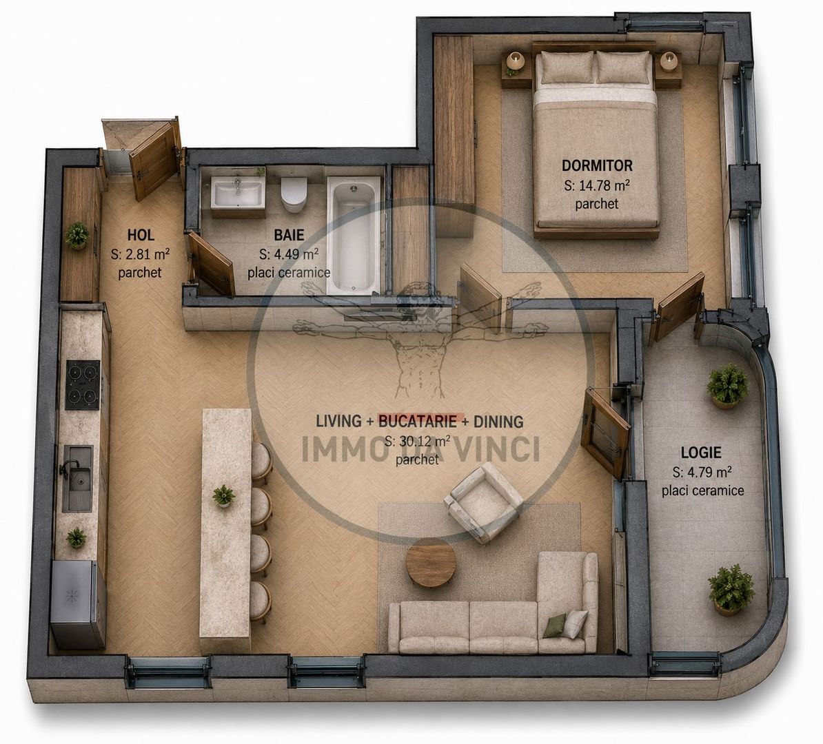Apartamente cu 1-2-3-4 camere, parcare | Bloc Nou Traian Vuia Pod IRA - Poză 3