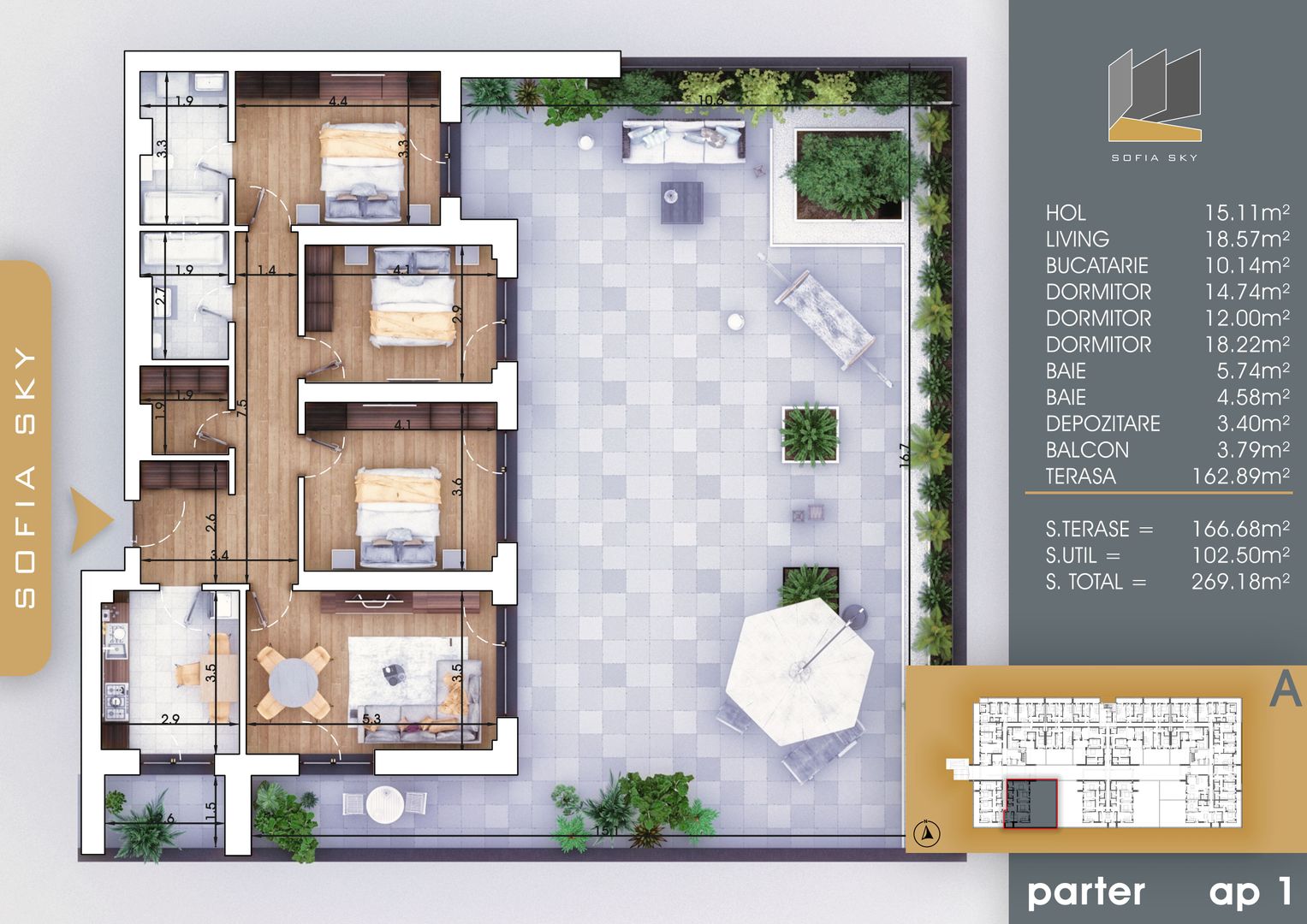 4 camere cu terasa de 165 mp Titan Pallady  7 min Metrou Nicolae Teclu - Schiță 5