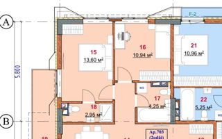Vânzare, apartament cu 2 dormitoare și living, bd. Dacia, Botanica - Poză 4