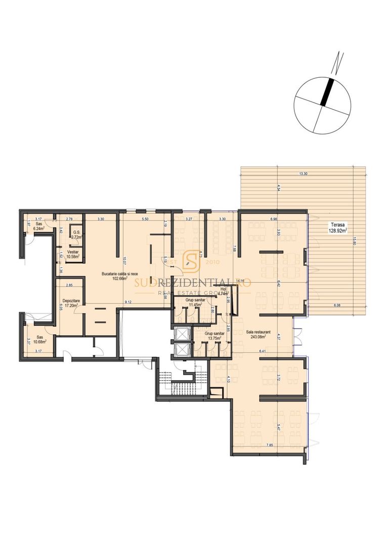 Restaurant de vanzare, 423 mp + terasa 129 mp, cos de fum, Metalurgiei - Schiță 8