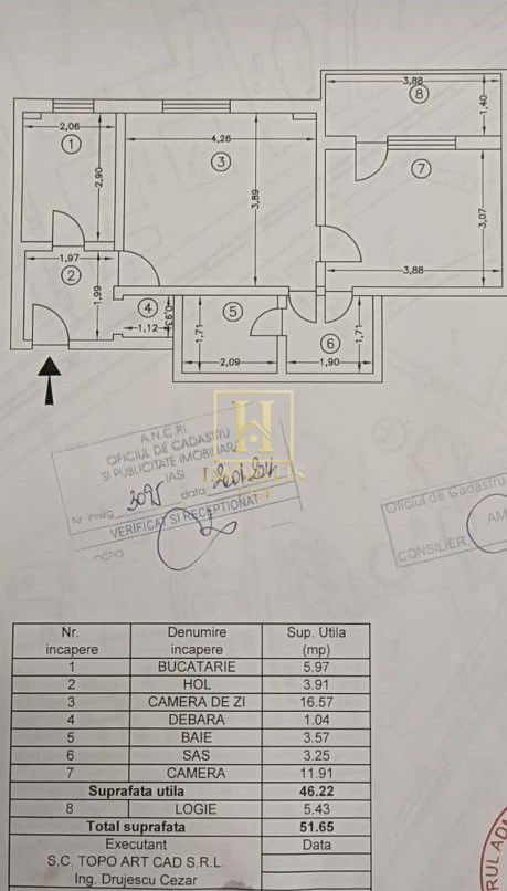 Apartament 2 camere-SD-et.1- 53mp-Central - Poză 5