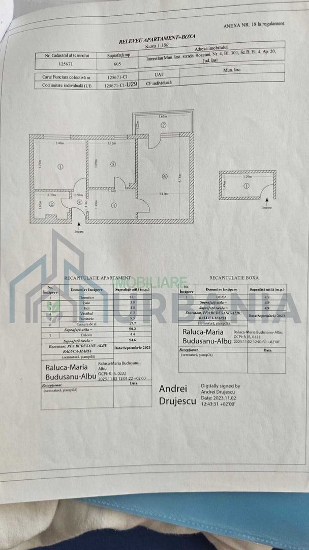 Apartament 2 camere de vânzare – Podul de fier/Tg Cucu, Iași | 54 mp + boxă intabulată - Poză 8