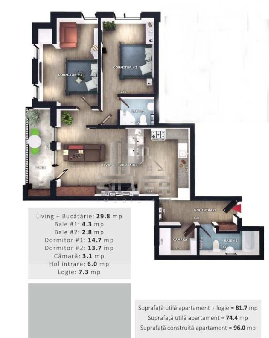 Apartament cu 3 camere la 5 minute de Vivo Center! - Poză 2