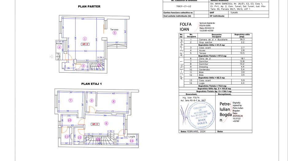 Apartament 2 – 4 camere – 130.1 mp – Terasă – Parter + Etaj 1 - Poză 1