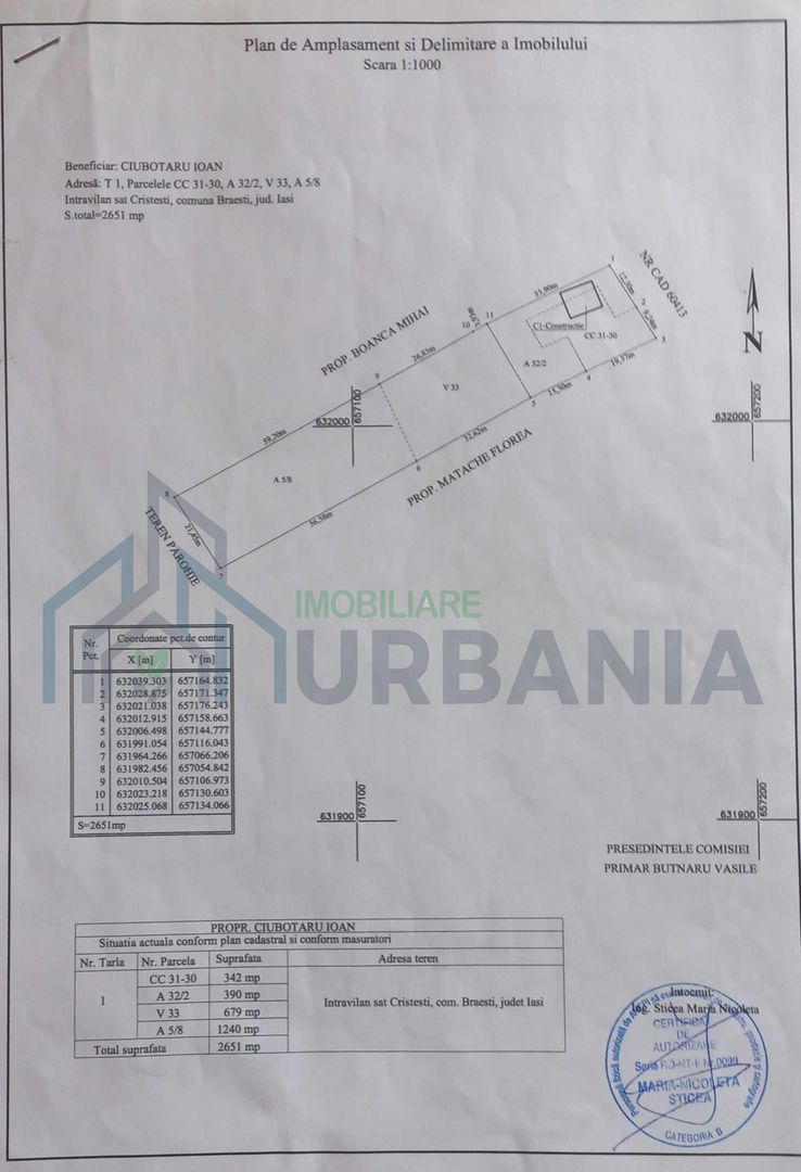 Teren intravilan de vânzare, Cristești-Brăești, Iași, 2.650 mp - Poză 1