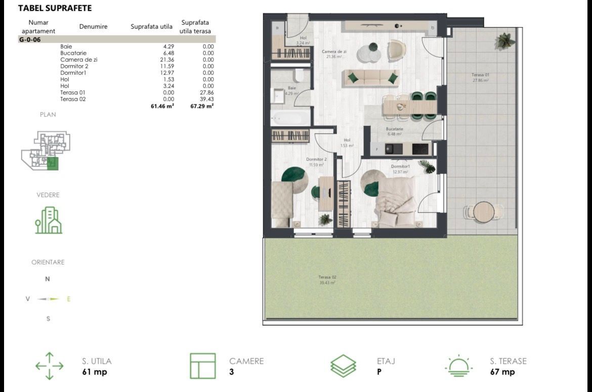 COM 0% Apartament nou cu 3 camere si gradina | Denya Forest - Poză 11