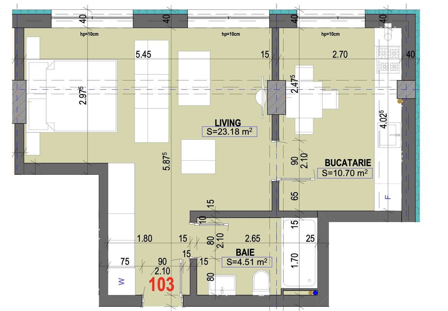 FALEZA NORD - Vânzare studio, bloc nou la 50 m de plaja. - Poză 11