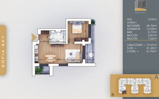 PROMO Apartament 2 camere 7 min Metrou Teclu Mutare Rapida - Schiță 2