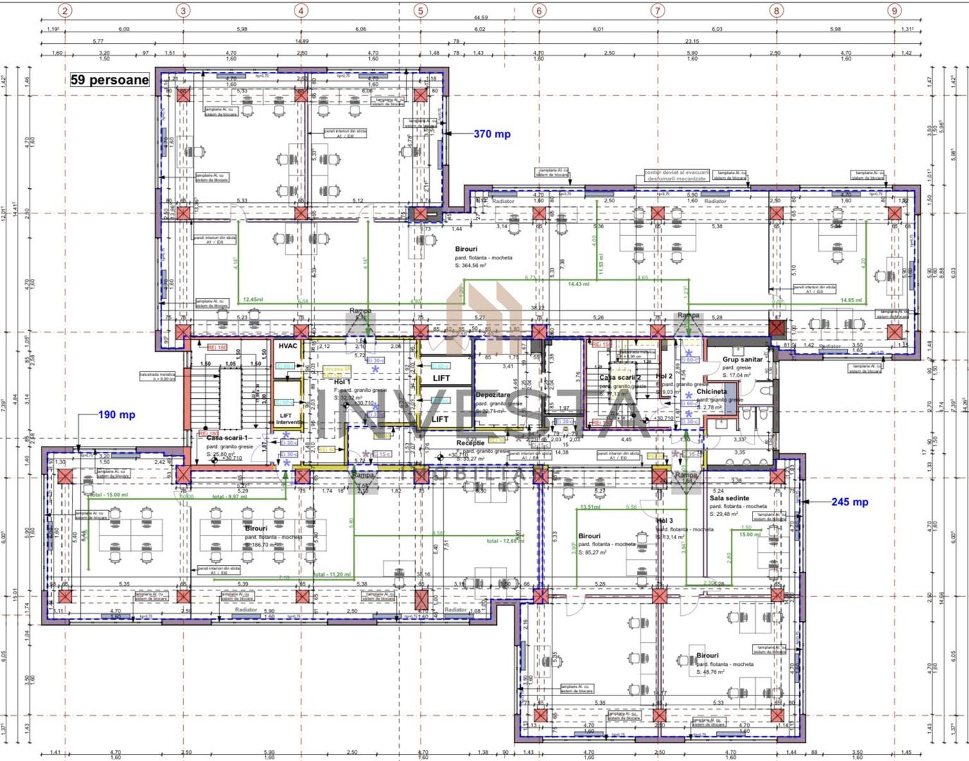 Ultimul etaj, vedere panoramică – Spațiu de birouri - Schiță 10