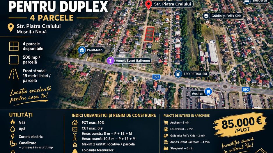 TEREN INTRAVILAN PT. DUPLEX – MOȘNIȚA NOUA - Poză 1