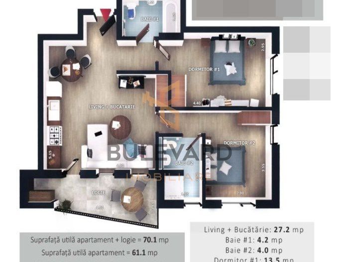 Apartament cu 3 camere la 5 minute de Vivo Mall! - Poză 2