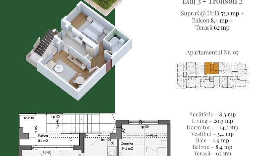 2 CAM. DECOMANDAT + TERASA 74MP. / METROU N. TECLU. COMISION 0%! - Poză 2