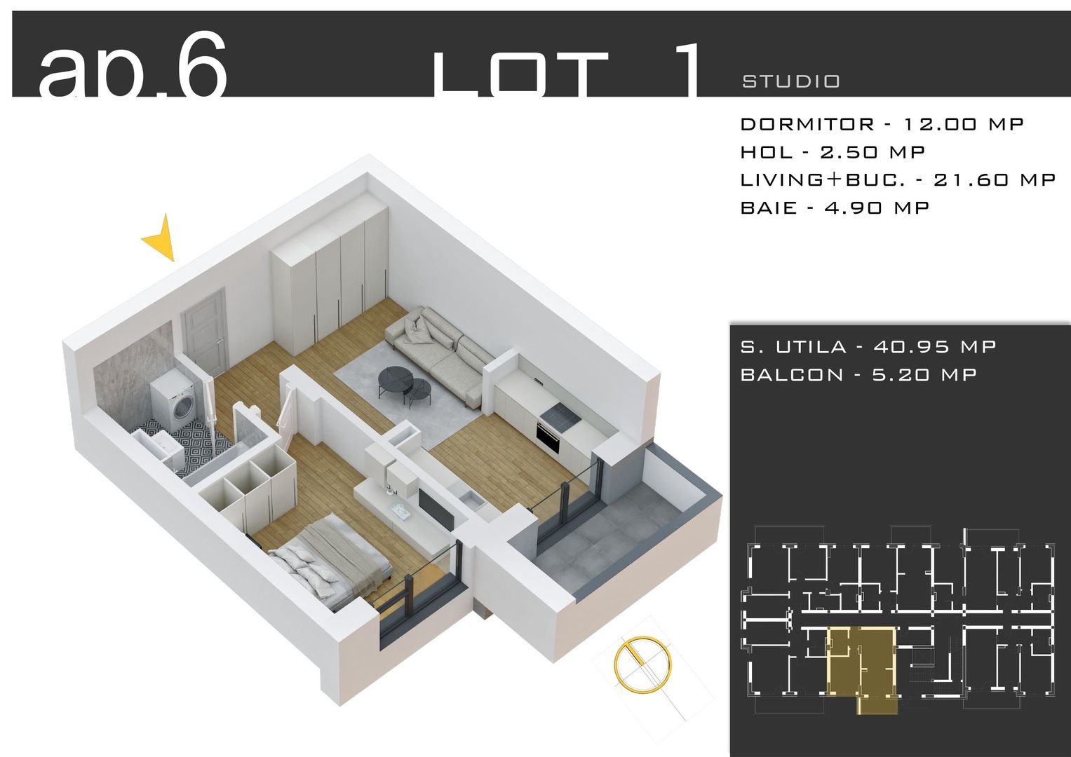 2 camere  -parcare inclusa -proiect nou -Pallady - Schiță 11