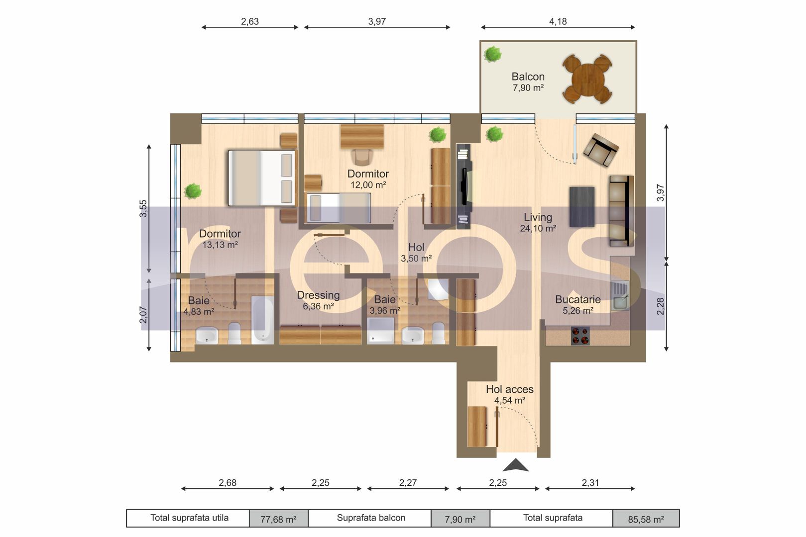 INCHIRIERE 3CAMERE | ONE ELIADE | ULTRAFINISAT | PARCARE | TERASA 10MP - Poză 15