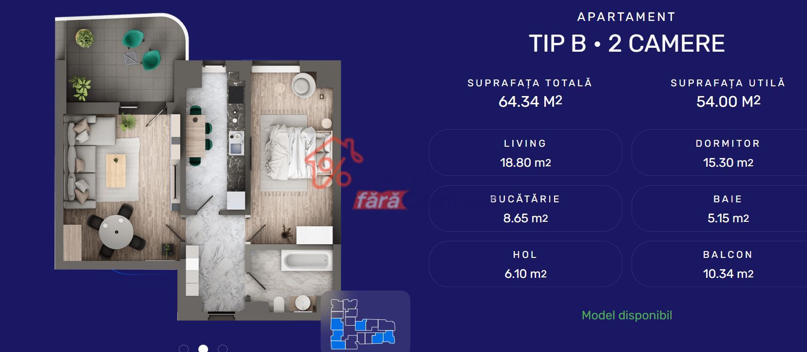 Apartament 2CD, 63.34mp - Poză 1