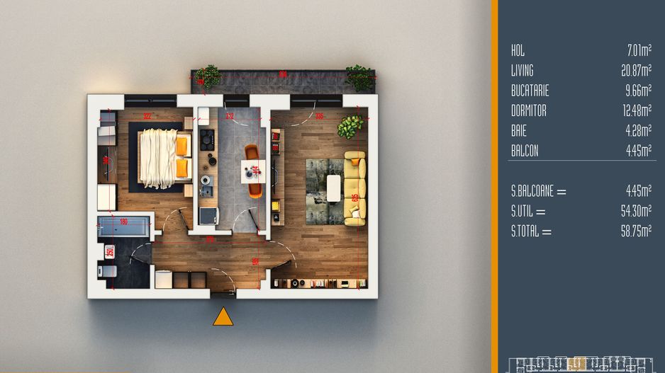 Oferta Lansare 2 camere decomandat proiect nou Pallady - Schiță 2