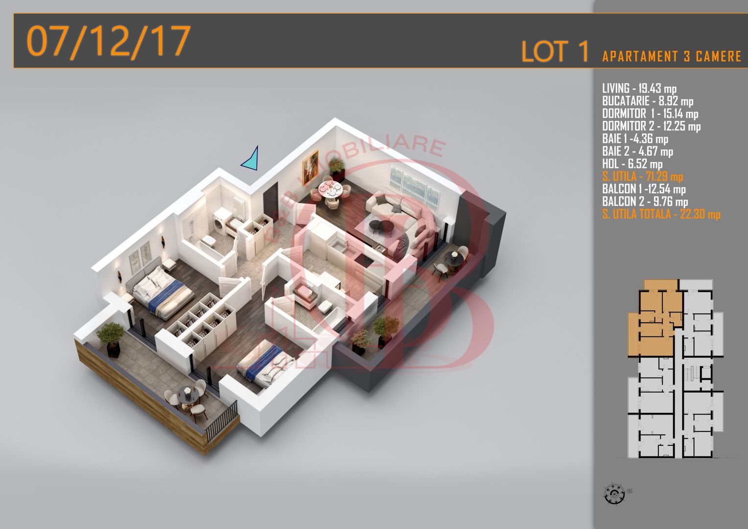 Apartament 3 camere Decomandat Titan Th. Pallady-Sector 3 - Schiță 2