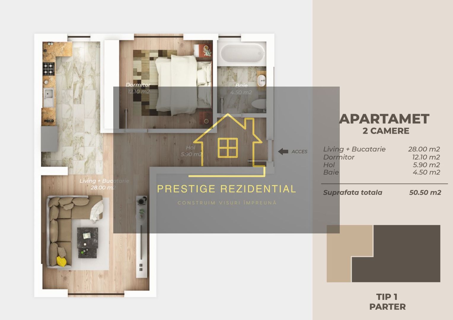 Apartament 2 Cam, Finalizat Comision 0, Titan-Pallady - Poză 4