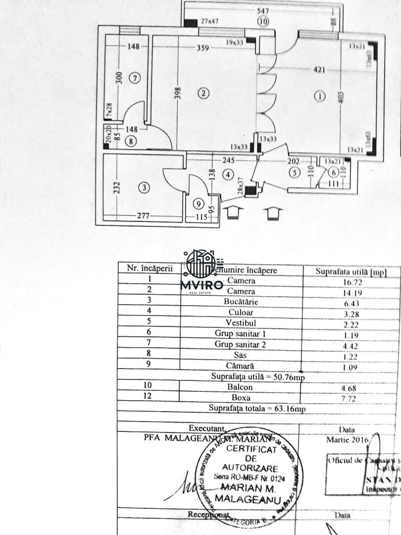COMISION 0 / Apartament 2 camere de închiriat Piața Dorobanților - Schiță 12