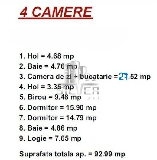 Apartament cu 4 camere /85.5mp/zona Sub Cetate. - Poză 14