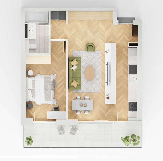 apartament 2 camera lakefield B6 - Schiță 1