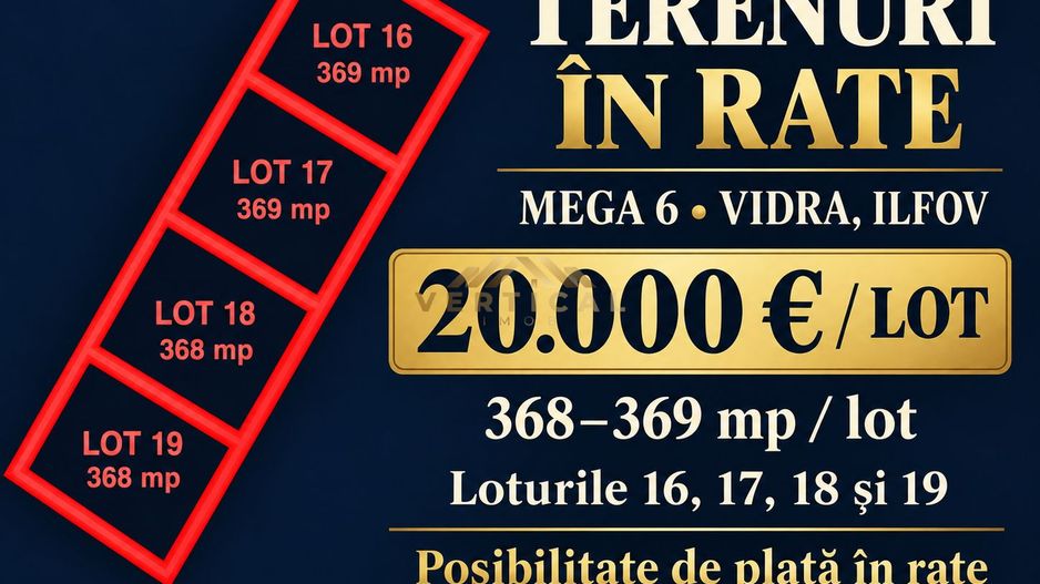 Teren în rate, Vidra – MEGA 6 | 368–369 mp | 20.000 euro - Poză 2