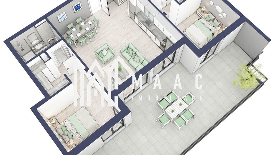 Penthouse 3  camere | Etaj 4 | Balcon 45.6 mp | Turnisor - Poză 2