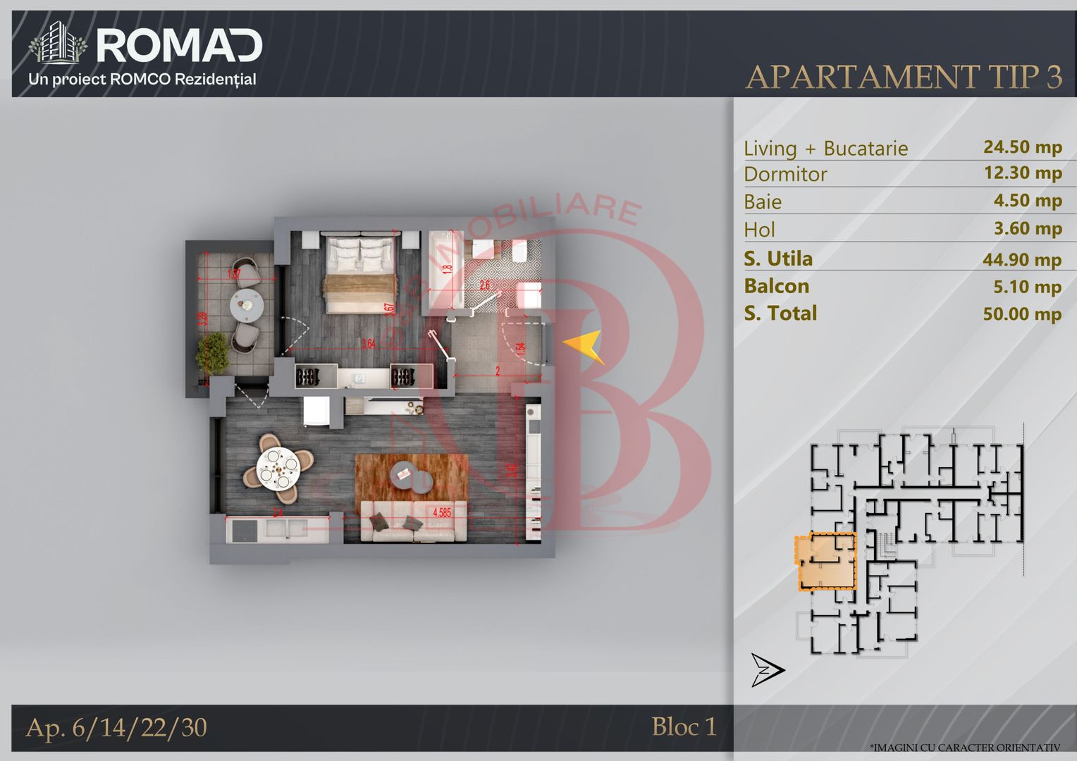 Apartament 2 camere Panouri Fotovoltaice Th. Pallady - Schiță 1