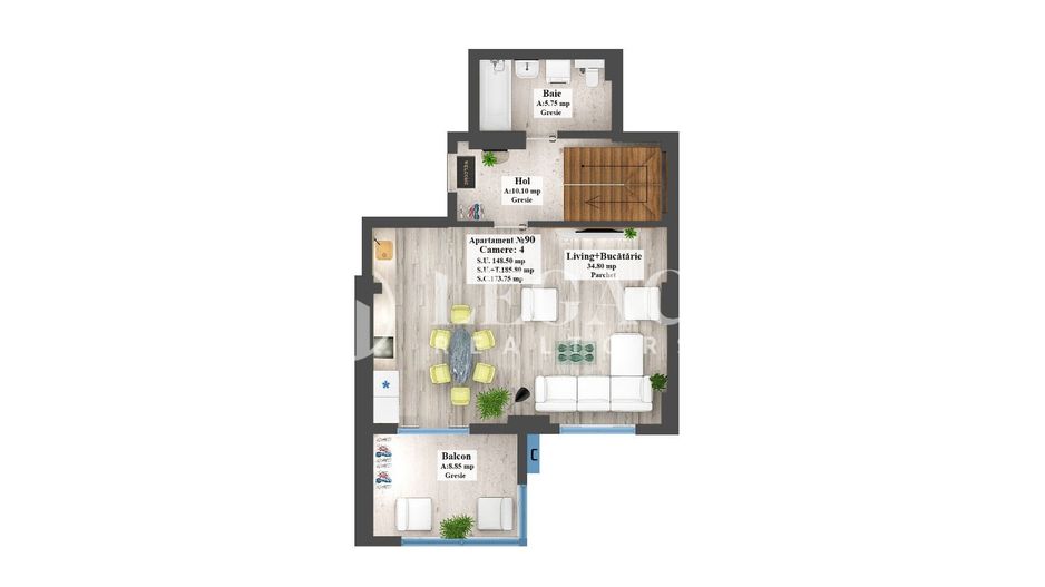 Vânzare - Penthouse zona Copou, 148.50 mp utili + 37.30 mp terasă - Poză 3