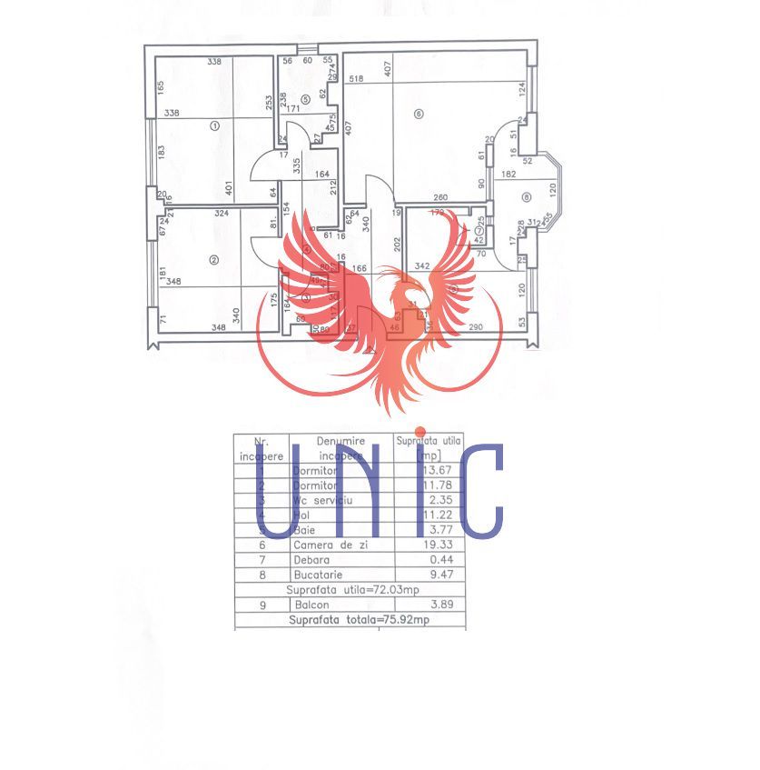 Apartament 3 camere 1 Mai M-uri zona Ciuperca - Schiță 9