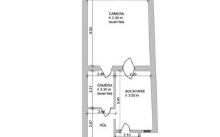 Apartament 2 camere etajul 1 | 2 parcări | Central - Dorobanților - Schiță 13