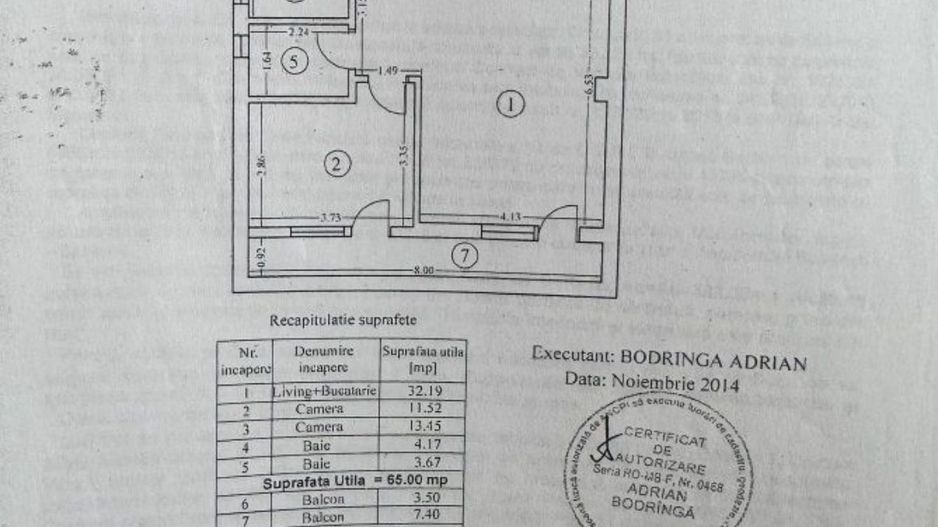AP. 3 CAMERE DAMAROAIA, CAT-FRIENDLY, BLOC NOU, MASINA SPALAT VASE - Schiță 7