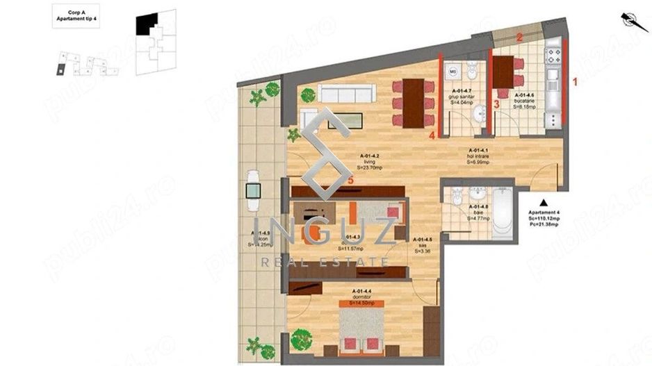 Apartament de închiriat – 3 camere – Doamna Ghica Plaza - Poză 5