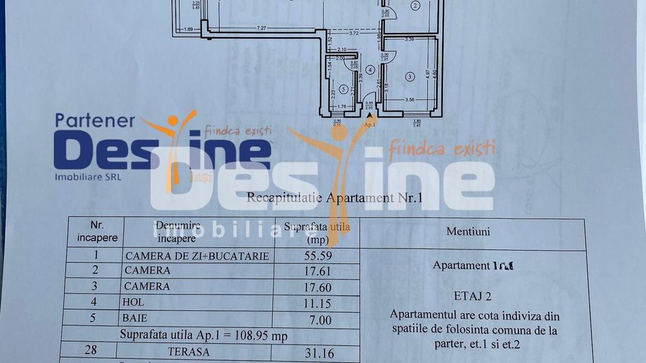 BUCIUM - PENTHOUSE 3 camere Open space 109mp + Terasa 31 mp - Schiță 12