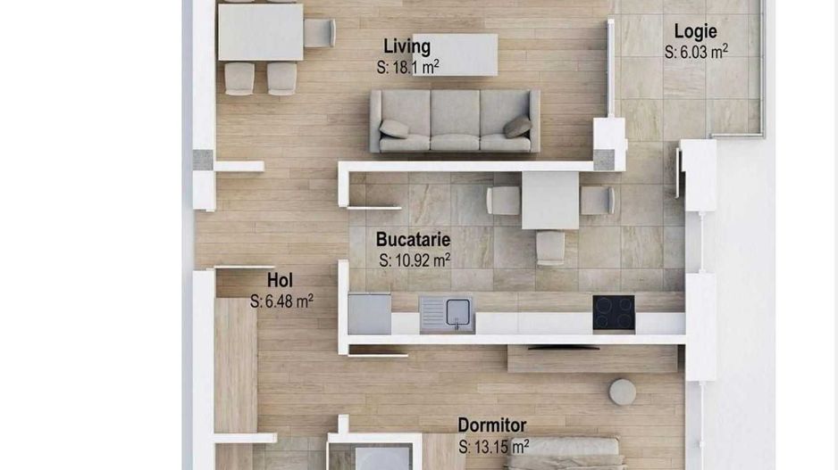 2 camere nou, etaj 1, Empire Residence, metrou 1 Decembrie 1918 - Poză 3