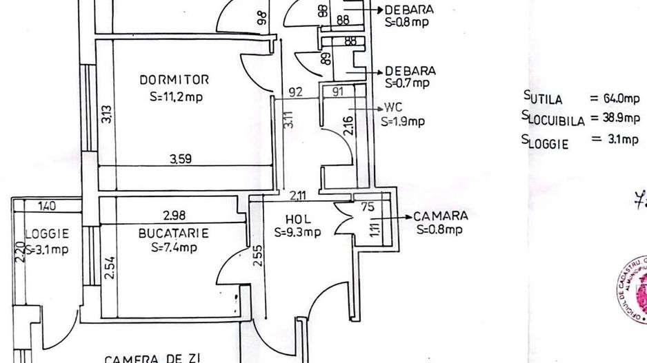 Apartament 3 camere Lacul Tei Teiul Doamnei - Schiță 23