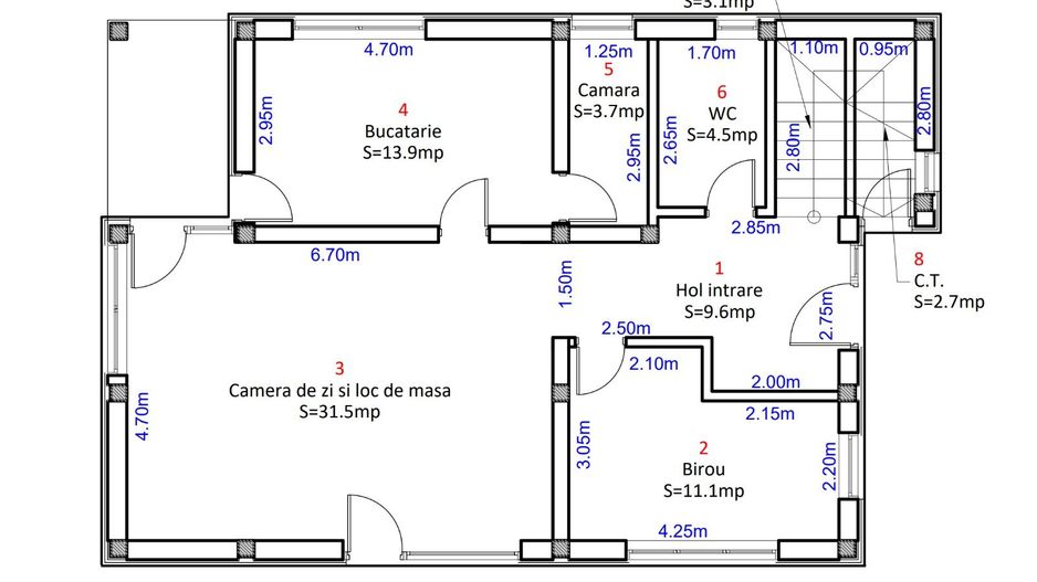 Casa individuala cu Dormitor la PARTER in Cristian-Sibiu - Schiță 12