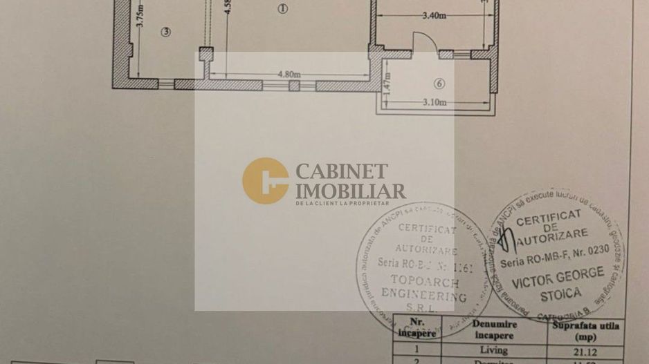 2 Camere - 52MP | Credit | 2018 | Parcare Inclusa | Gorj X Bd Timisoar - Schiță 8