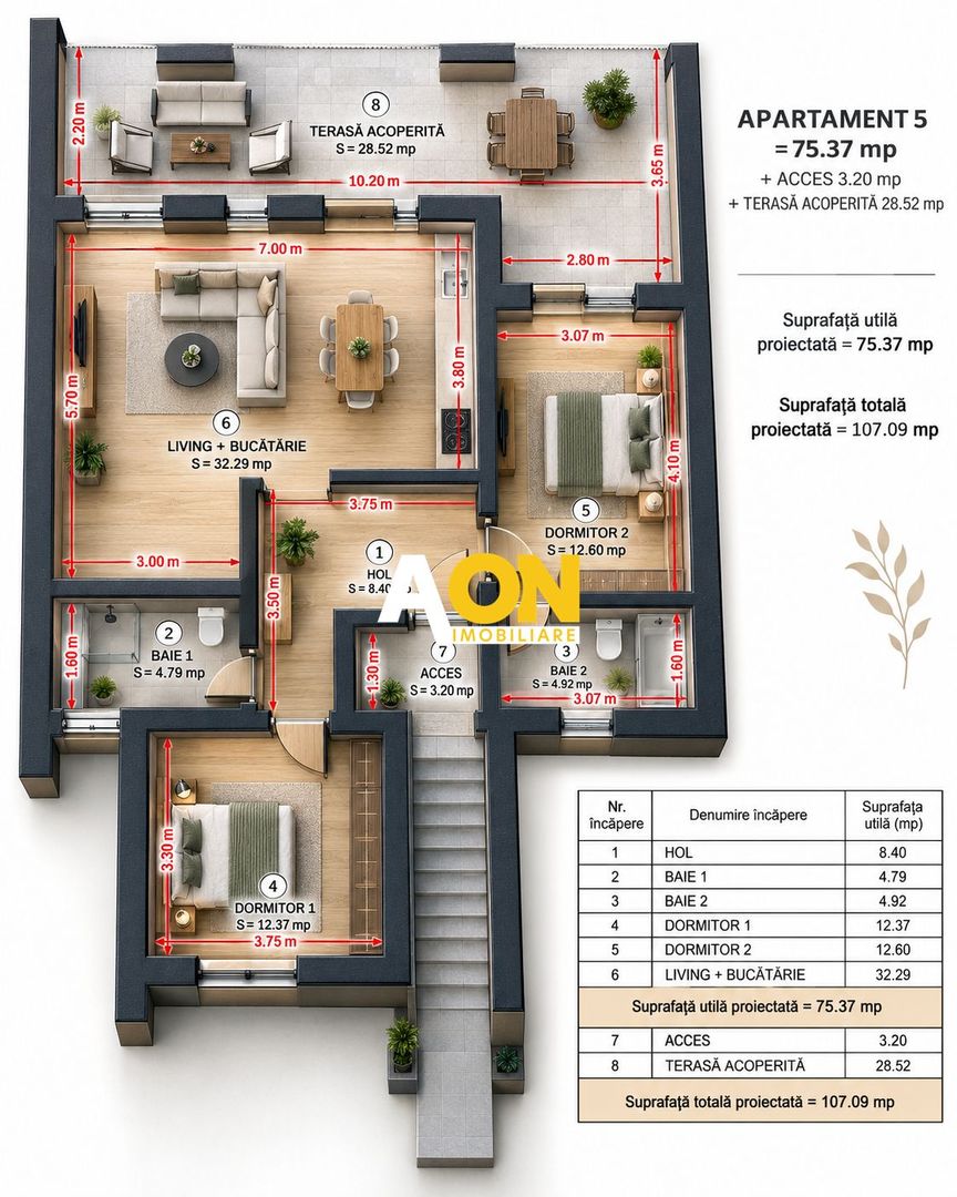 Apartament 3 camere premium, 75 mp utili, 2 parcari, et.1, Cetate - Poză 4