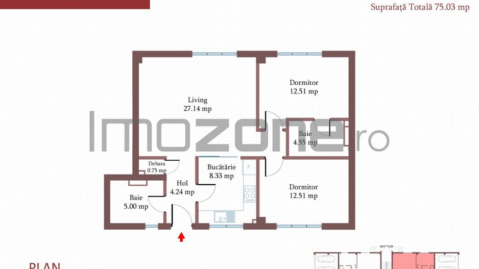 3 camere cu CURTE si PARCARE proprie, 75 MP, FINISAT MODERN,  COMISION 0% - Poză 1