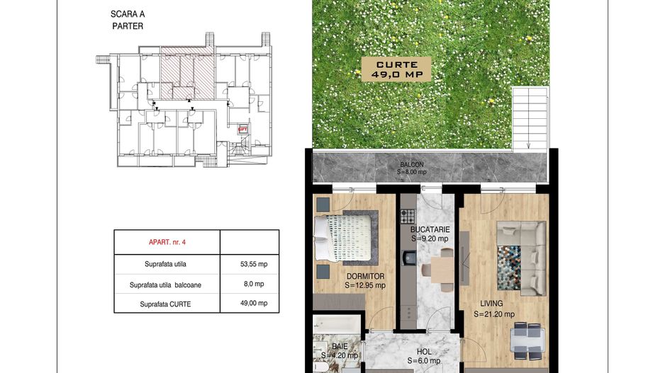 2 camere cu gradina  Pallady Metrou Nicolae Teclu - Schiță 11