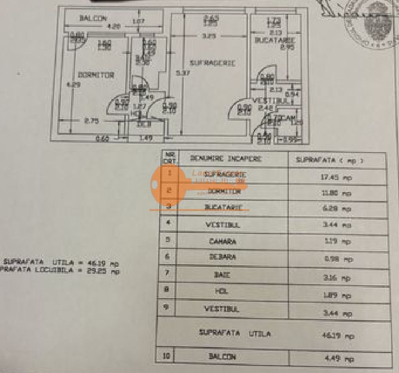 Apartament 2 camere | 50 mp | Etaj 2/10 | Zona AFI Cotroceni – Metrou - Schiță 6