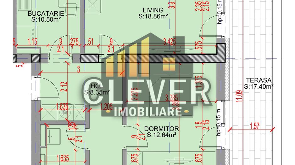 3 Camere | Parcare gratis | Parcul Teilor | Comision 0% Metrou Teclu - Schiță 15