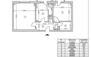 partament 2 camere, 64 mp | Bloc 1986 | Iancului - Poză 2