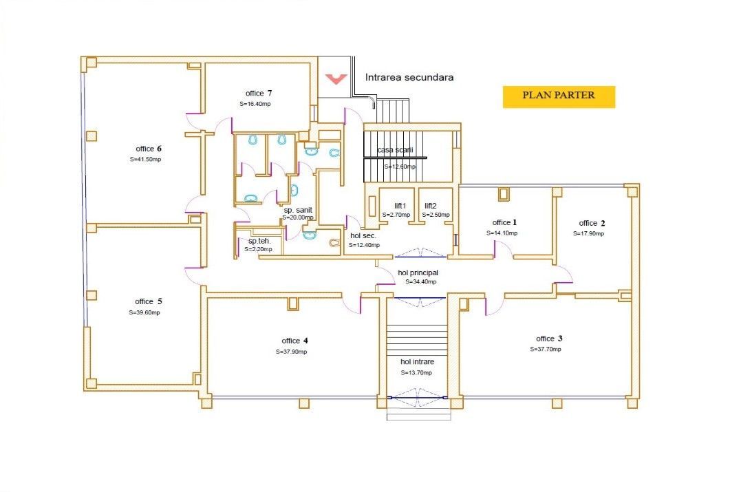 De inchiriat in cladire birouri P+5 etaje – PARTER - Poză 2
