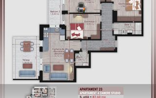 AP. 4CAM. FINISAJE PREMIUM IN BLOC P+3 / PRET PROMO. COMISION 0%! - Poză 1