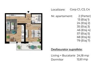 STUDIO Popesti , 8 minute metrou Berceni 77000 Euro - Poză 2